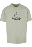 Merchcode Herren But First Coffee Heavy Oversized Tee Grün/Braun/Hellgrün/Beige