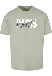 Merchcode Paris Eiffel Tower Heavy Oversize Tee Grün/Hellgrün/Dunkelgrün/Grau