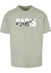 Merchcode Paris Eiffel Tower Heavy Oversize Tee Grün/Hellgrün/Dunkelgrün/Grau