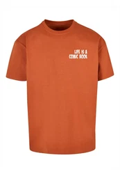 Merchcode T-Shirt Herren Book Comic Heavy Oversized Tee Braun/Orange
