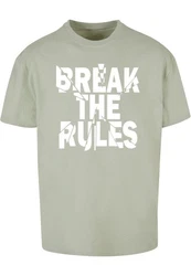 Merchcode Herren Break The Rules 2 Heavy Oversize Tee Dunkelgrün/Khaki/Grün/Hellgrün