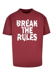 Merchcode Herren Break The Rules 2 Heavy Oversize Tee Rot/Dunkelrot