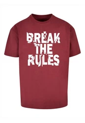 Merchcode Herren Break The Rules 2 Heavy Oversize Tee Rot/Dunkelrot