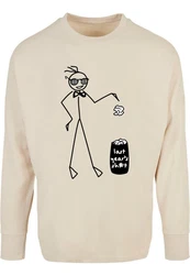 Merchcode Herren Last Year Oversized Longsleeve Beige/Creme/Khaki/Grün