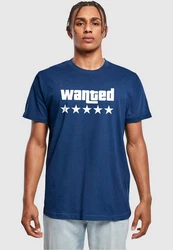 Merchcode Wanted T-Shirt Round Neck Blau/Dunkelblau