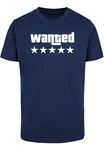 Merchcode Wanted T-Shirt Round Neck Blau/Dunkelblau