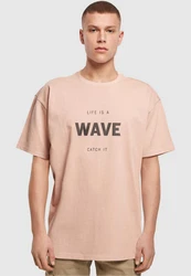 Merchcode T-Shirt Herren Summer Life is a Wave Heavy Oversize Tee Rosa/Lila/Orange