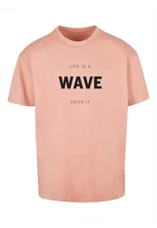 Merchcode T-Shirt Herren Summer Life is a Wave Heavy Oversize Tee Rosa/Lila/Orange