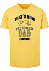 Merchcode Coolest Dad T-Shirt Round Neck Gelb