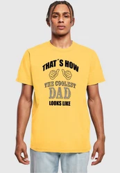 Merchcode Coolest Dad T-Shirt Round Neck Gelb