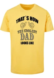 Merchcode Coolest Dad T-Shirt Round Neck Gelb