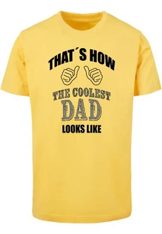 Merchcode Coolest Dad T-Shirt Round Neck Gelb