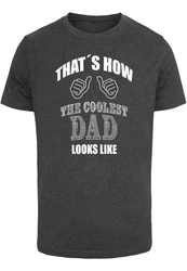 Merchcode Coolest Dad T-Shirt Round Neck Schwarz/Grau/Dunkelgrau