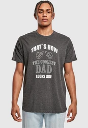 Merchcode Coolest Dad T-Shirt Round Neck Schwarz/Grau/Dunkelgrau