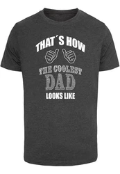Merchcode Coolest Dad T-Shirt Round Neck Schwarz/Grau/Dunkelgrau