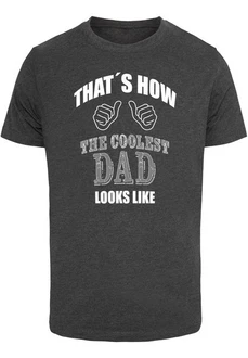 Merchcode Coolest Dad T-Shirt Round Neck Schwarz/Grau/Dunkelgrau