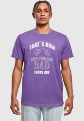 Merchcode Coolest Dad T-Shirt Round Neck Lila/Dunkelblau/Fliederfarben