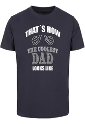 Merchcode Coolest Dad T-Shirt Round Neck Schwarz/Dunkelblau