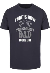 Merchcode Coolest Dad T-Shirt Round Neck Schwarz/Dunkelblau