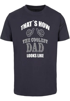 Merchcode Coolest Dad T-Shirt Round Neck Schwarz/Dunkelblau