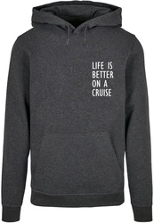 Merchcode Kapuzensweatshirt Life Is Better Basic Hoody Dunkelgrau/Grau/Hellgrau/Rosa/Braun