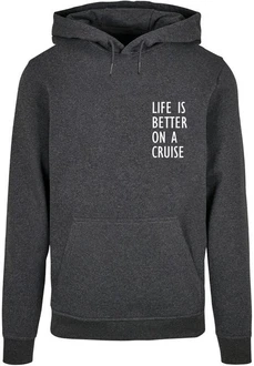 Merchcode Kapuzensweatshirt Life Is Better Basic Hoody Dunkelgrau/Grau/Hellgrau/Rosa/Braun Merchcode Kapuzensweatshirt Life Is Better Basic Hoody Dunkelgrau/Grau/Hellgrau/Rosa/Braun