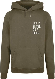 Merchcode Kapuzensweatshirt Life Is Better Basic Hoody Dunkelgrün/Grün