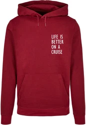 Merchcode Kapuzensweatshirt Life Is Better Basic Hoody Rosa/Bordeaux/Rot/Dunkelrot
