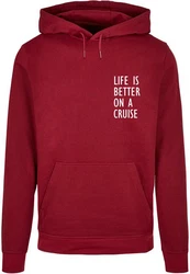 Merchcode Kapuzensweatshirt Life Is Better Basic Hoody Rosa/Bordeaux/Rot/Dunkelrot