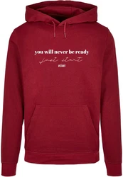 Merchcode Kapuzensweatshirt Just Start Basic Hoody Rot/Dunkelrot/Rosa