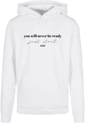 Merchcode Kapuzensweatshirt Just Start Basic Hoody Rot/Weiß