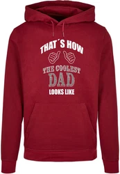 Merchcode Kapuzensweatshirt Herren Coolest Dad Basic Hoody (1-tlg) Dunkelrot/Rot/Bordeaux
