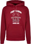 Merchcode Kapuzensweatshirt Herren Coolest Dad Basic Hoody (1-tlg) Dunkelrot/Rot/Bordeaux