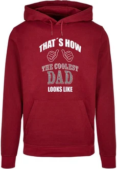 Merchcode Kapuzensweatshirt Herren Coolest Dad Basic Hoody (1-tlg) Dunkelrot/Rot/Bordeaux Merchcode Kapuzensweatshirt Herren Coolest Dad Basic Hoody (1-tlg) Dunkelrot/Rot/Bordeaux