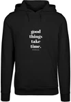 Merchcode Kapuzensweatshirt Good Things Take Time Hoody Schwarz/Gelb