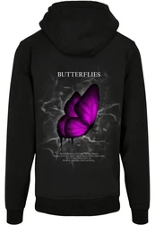 Merchcode Kapuzensweatshirt Butterflies Basic Hoody (1-tlg) Schwarz