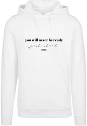 Merchcode Kapuzensweatshirt Just Start Hoody Weiß/Creme/Rot/Hellblau