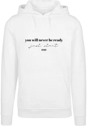 Merchcode Kapuzensweatshirt Just Start Hoody Weiß/Creme/Rot/Hellblau