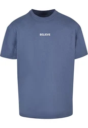 Merchcode T-Shirt Believe Front Heavy Oversized Tee Dunkelblau/Grau/Blau