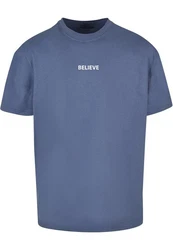 Merchcode T-Shirt Believe Front Heavy Oversized Tee Dunkelblau/Grau/Blau