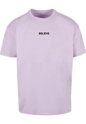 Merchcode T-Shirt Believe Front Heavy Oversized Tee Lila