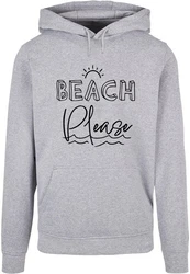 Merchcode Kapuzensweatshirt Basic Hoody Hellblau/Schwarz/Rosa