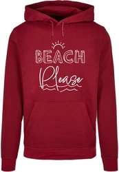 Merchcode Kapuzensweatshirt Basic Hoody Dunkelrot/Rot/Rosa