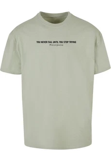 Merchcode T-Shirt Never Give Up Heavy Oversized Tee Dunkelgrün/Grün/Khaki/Hellgrün