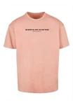 Merchcode T-Shirt Never Give Up Heavy Oversized Tee Orange/Rosa