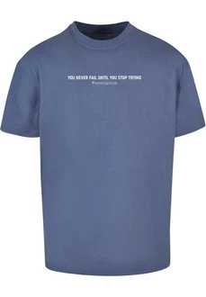 Merchcode T-Shirt Never Give Up Heavy Oversized Tee Hellblau/Blau/Grau/Dunkelblau