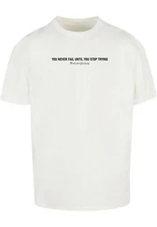 Merchcode T-Shirt Never Give Up Heavy Oversized Tee Weiß/Creme/Khaki/Lila