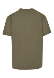 Merchcode T-Shirt Never Give Up Heavy Oversized Tee Dunkelgrün/Khaki