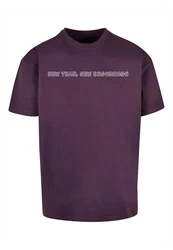 Merchcode T-Shirt New Year Heavy Oversize Tee (1-tlg) Lila/Dunkelrot/Rosa