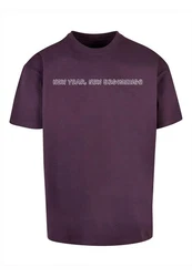 Merchcode T-Shirt New Year Heavy Oversize Tee (1-tlg) Lila/Dunkelrot/Rosa